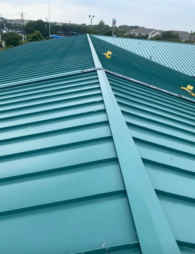 Green commercial metal roof ridge and valley for Metal Roof Repair in Temple City